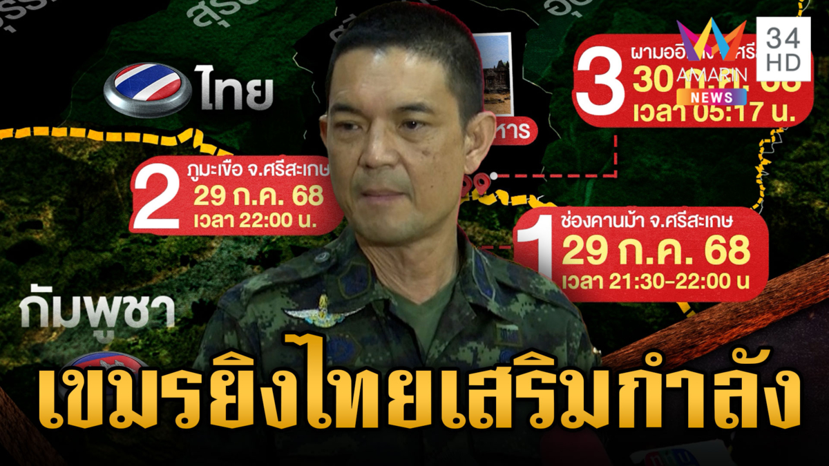 เขมรละเมิดทุกกฎ โจมตีภูมะเขือ-ช่องคานม้า พร้อมเสริมกำลัง