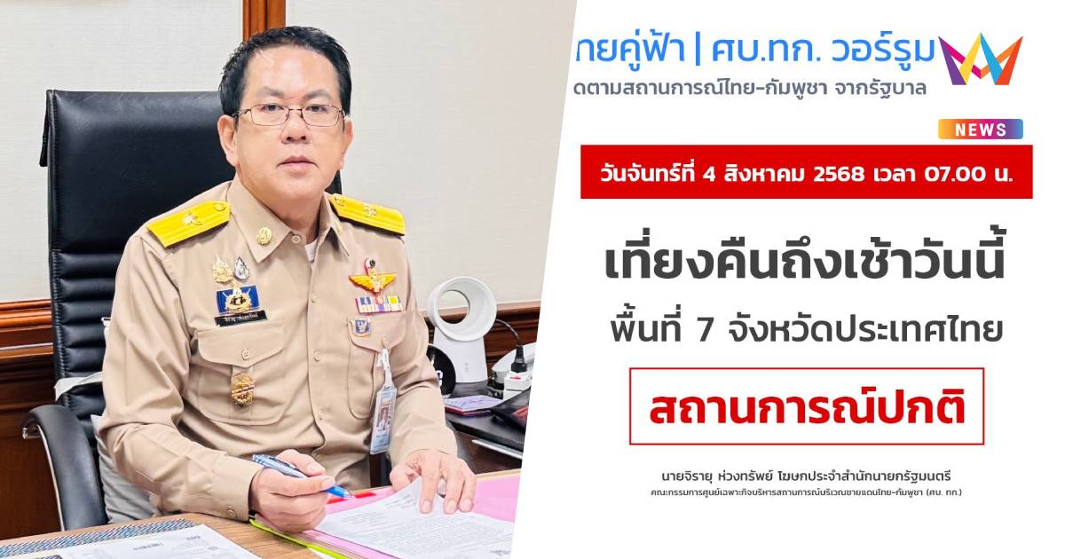 สถานการณ์ชายแดนไทย-กัมพูชา ปกติ หน่วยงานความมั่นคง ยังเฝ้าระวัง