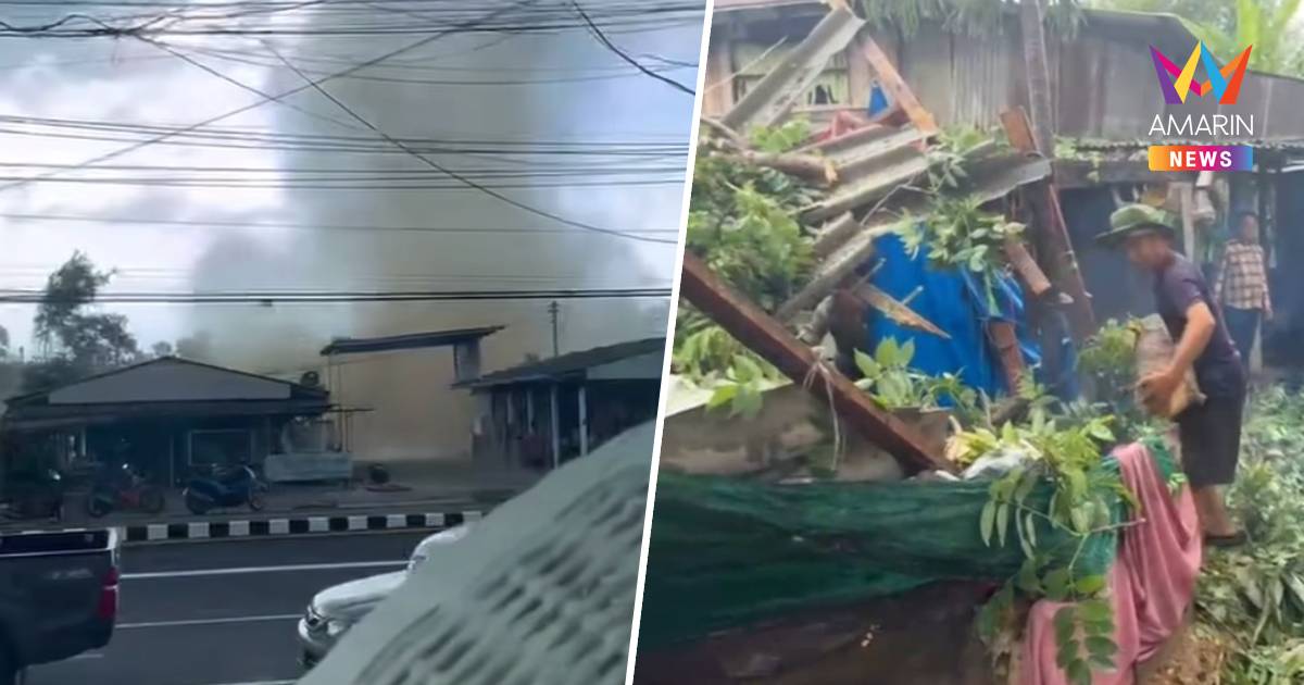 พายุฝนตกถล่มเพชรบุรี ซัดต้นไม้ใหญ่หักโค่นทับเพิงพักยายวัย 94 ปี เจ็บ
