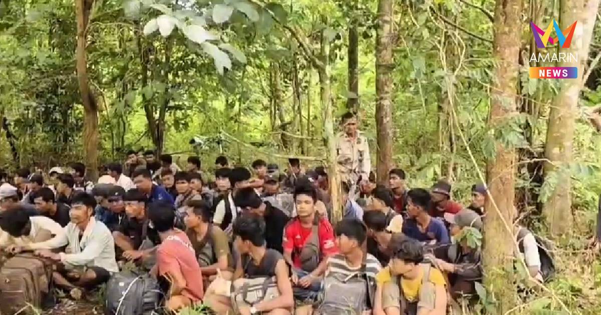รวบ 100 แรงงานพม่าเถื่อนกลางป่า สารภาพกว่าจะเข้ามาได้ใช้เวลานาน 4 วัน