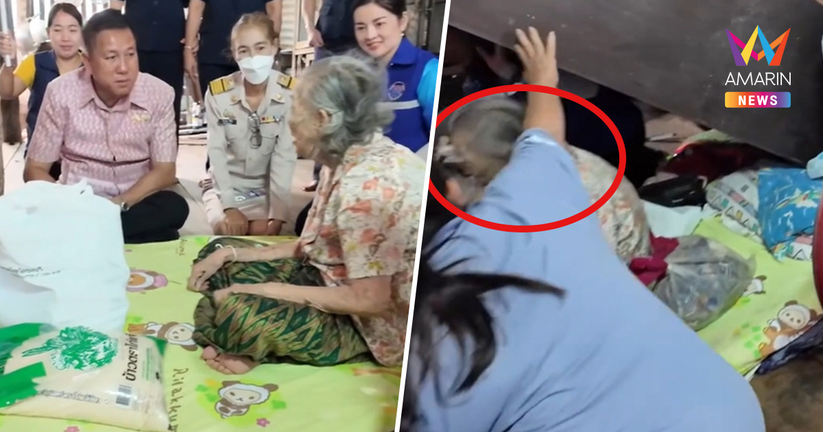 บ้านทรุดตัวถล่มต่อหน้า ผู้ว่าฯชลบุรี ตู้ล้มทับหัวยายวัย85 โชคดีช่วยทัน
