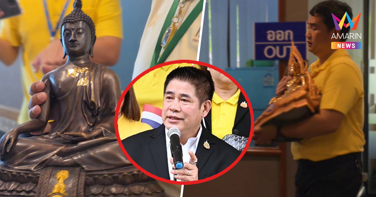 คณะทำงาน "ธรรมนัส" อัญเชิญพระพุทธรูปวัดดังขึ้นห้องทำงานรองนายกฯเพียบ
