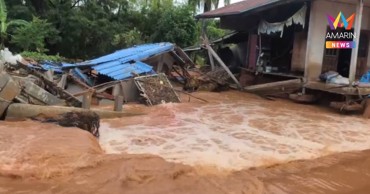 หนักสุดในรอบ 10 ปี! โคราชฝนตกหนัก น้ำป่าไหลหลากซัดบ้านพังถล่มทั้งหลัง