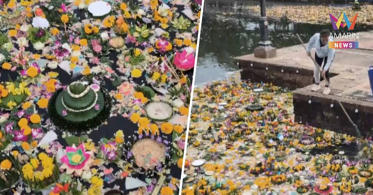 เทศบาลนครบุรีรัมย์เร่งเก็บซากกระทงคลองละลมโบราณ พบปีนี้ลดลงกว่าครึ่ง