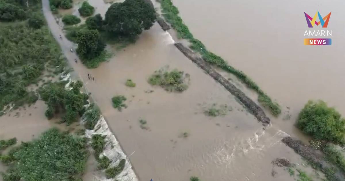 อ่างทองอ่วม! คันดินกั้นน้ำแตก น้ำทะลักเข้าท่วม อ.ป่าโมก กว่า 100 หลัง