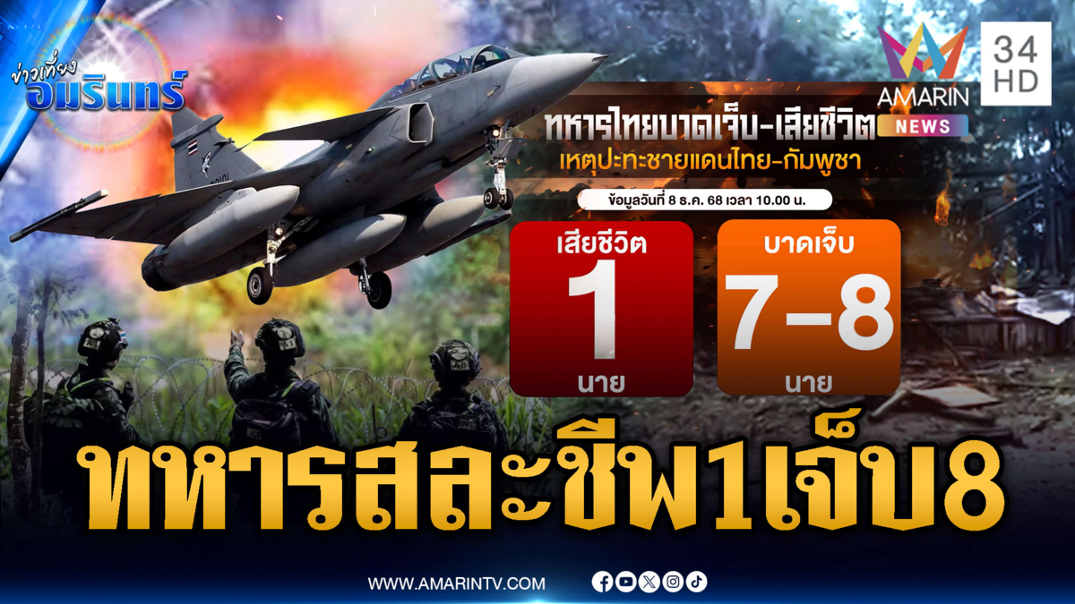 ด่วน! สรุปยอดเขมรเปิดฉากโจมตีไทย ทหารตาย 1 เจ็บ 8