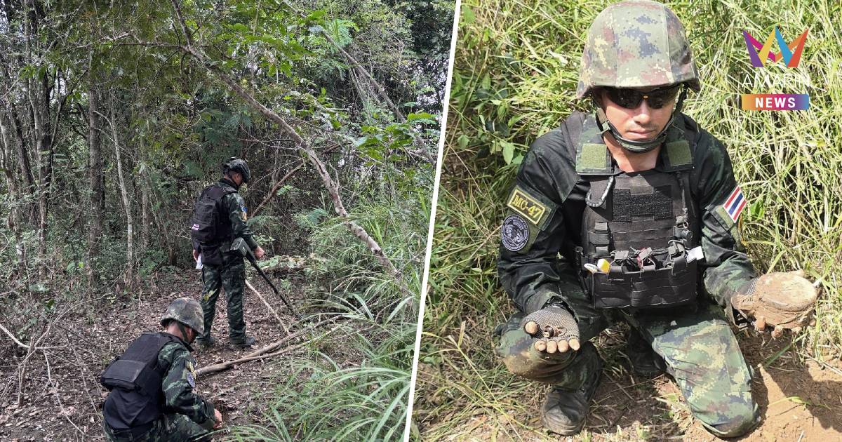 กู้ทุ่นระเบิดบ้านหนองจานโซน C วันแรก ก็เจอเลยทุ่นระเบิดสังหาร7 ทุ่น