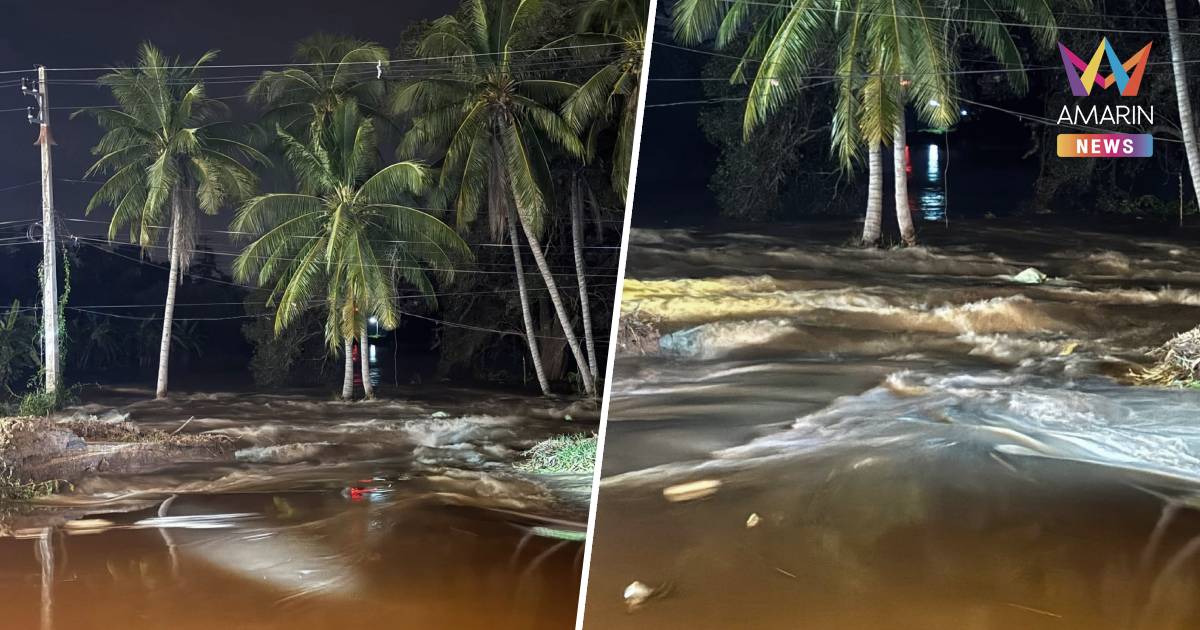 สิงห์บุรี คันดินกั้นน้ำแตก เตือนประชาชน ต.จักรสีห์ ยกของขึ้นที่สูง