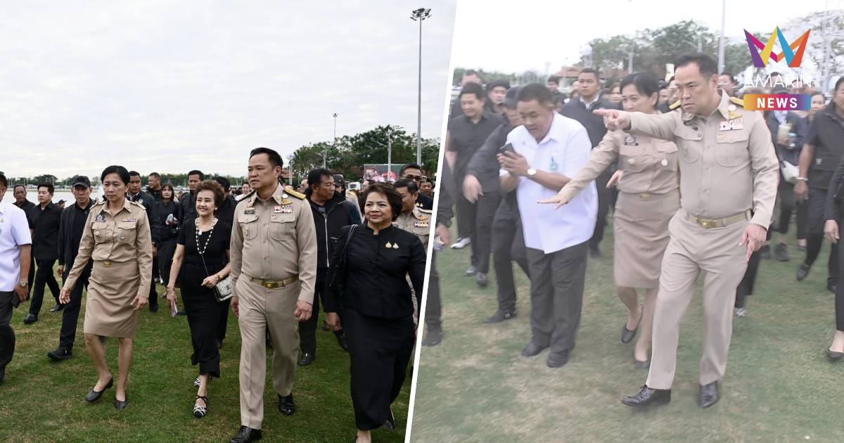 นายกฯ ฉุน ร้องอุทานเฮ้ย!! ชี้หน้าการ์ดหลังเห็นลากตัวยายพ้นทางเดิน