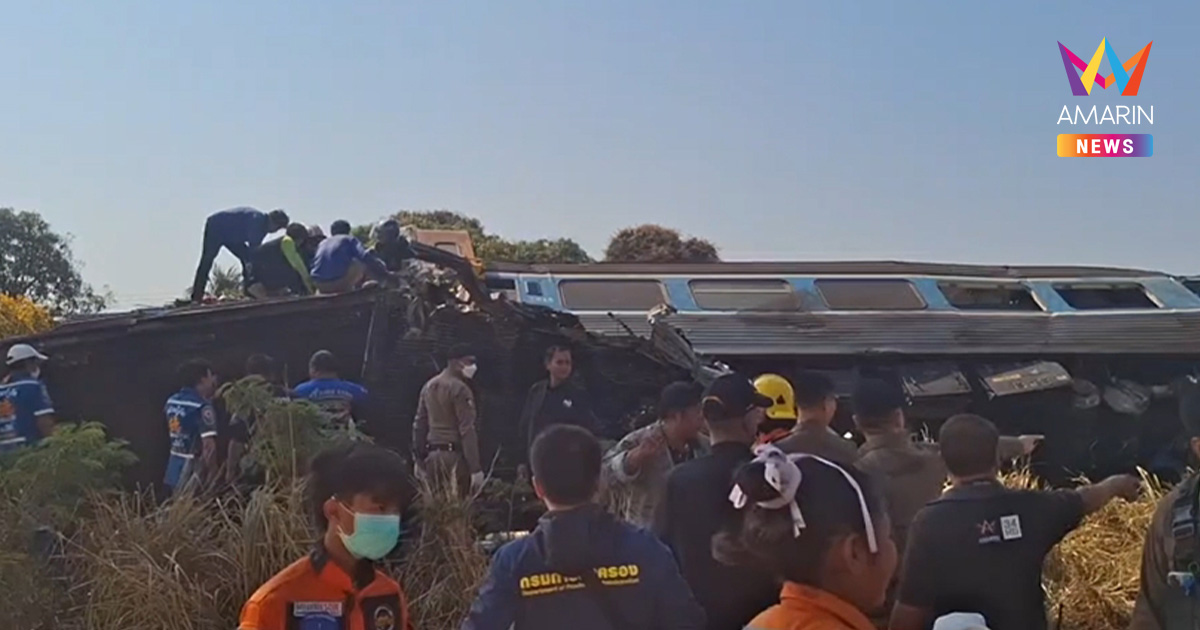 เฉียดตาย! ผู้โดยสารเล่านาทีเครนยักษ์หล่นทับหลังคารถไฟ ก่อนกระเด็นตกราง