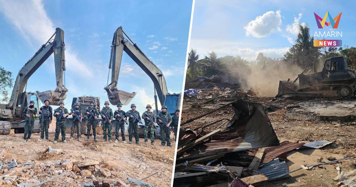 ราบเป็นหน้ากลอง เปิดภาพทหารช่างรื้ออนุสาวรีย์ตาอม - กวาดไถตลาดอานม้า