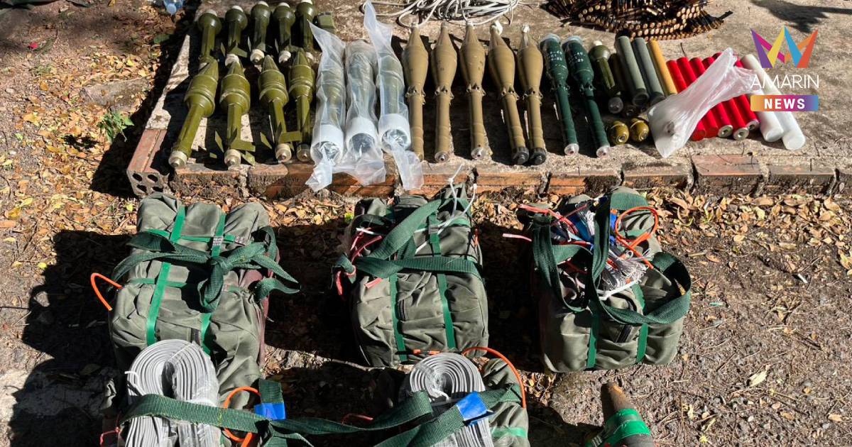 ตรวจพบ คลังอาวุธ-ทุ่นระเบิดสังหารบุคคลแบบดัดแปลง ที่ บ้านท่าเส้น