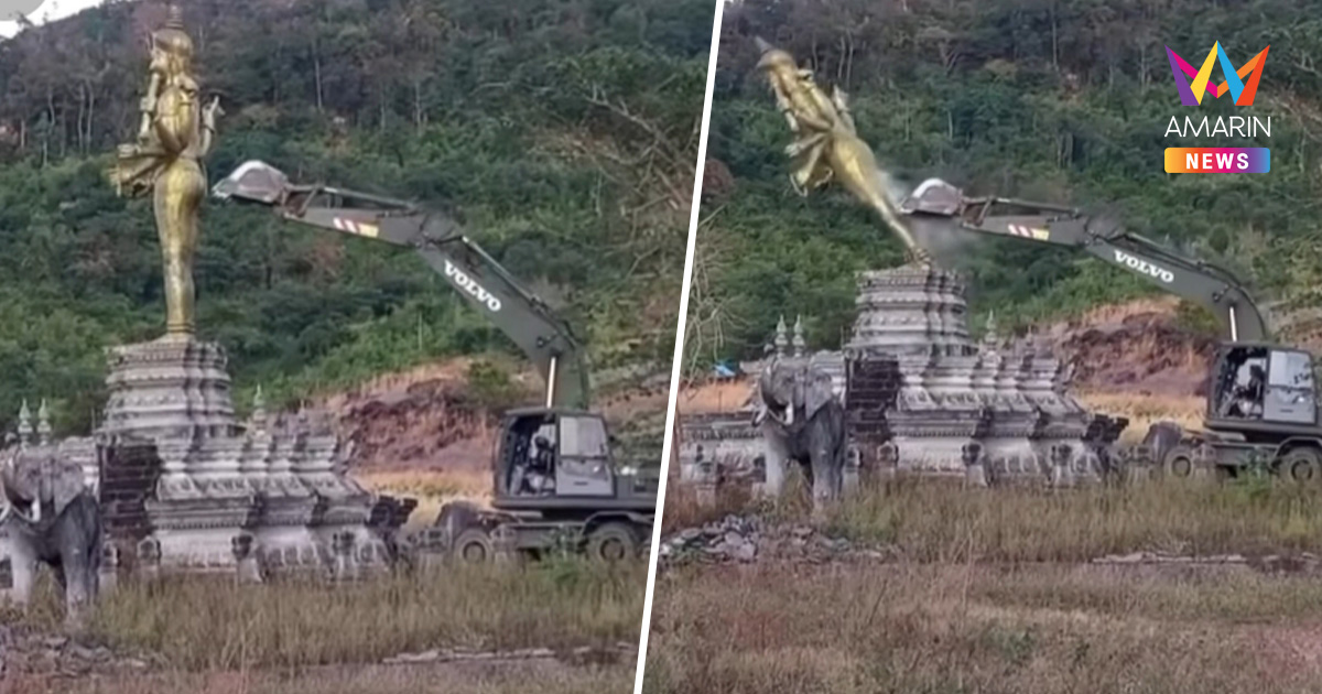 เขมรร้องไห้ระงม ไทยทุบรูปปั้นเทพเจ้าฮินดูช่องอานม้า หลังยึดคืนพื้นที่