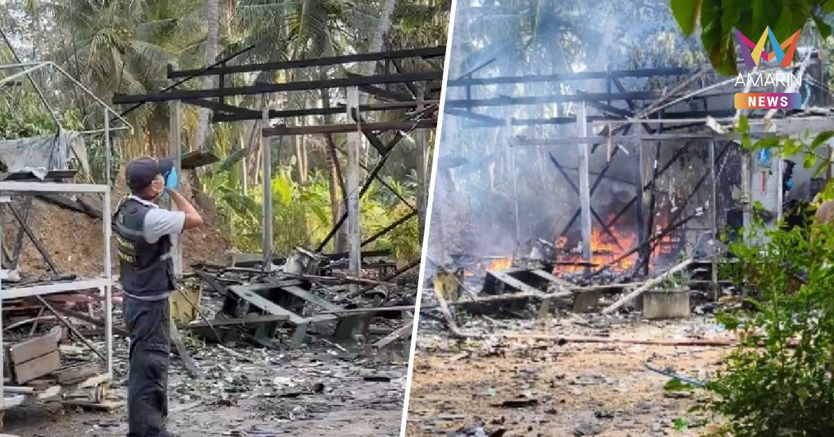 บึ้มสนั่น! โรงผลิตพลุระเบิด ทำไฟลุกไหม้วอดทั้งหลัง