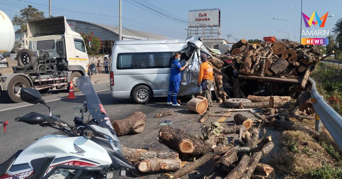 สลด! รถตู้โรงพยาบาลอุทัยธานี ชนท้าย รถบรรทุก 6 ล้อ เสียชีวิต 3 ราย