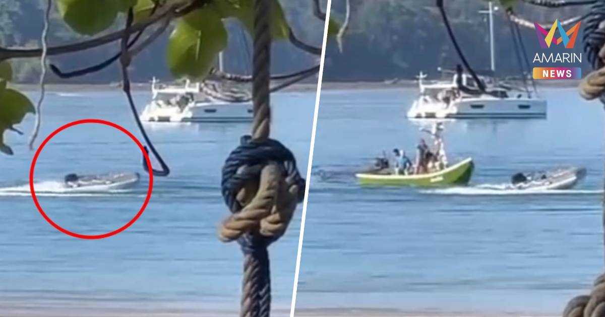 ระทึก! นทท.พลัดตกเรือดิงกี้ หลังเครื่องไม่ดับ แล่นวนกลางทะเลไม่หยุด