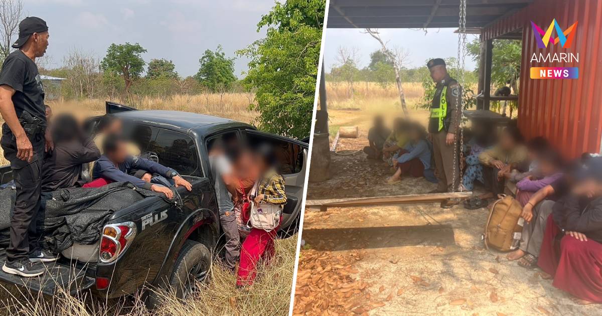 CIB สกัดจับรถต้องสงสัย พบบุคคลต่างด้าวนั่งอัดมาเต็มคันรถ ลักลอบเข้าไทย