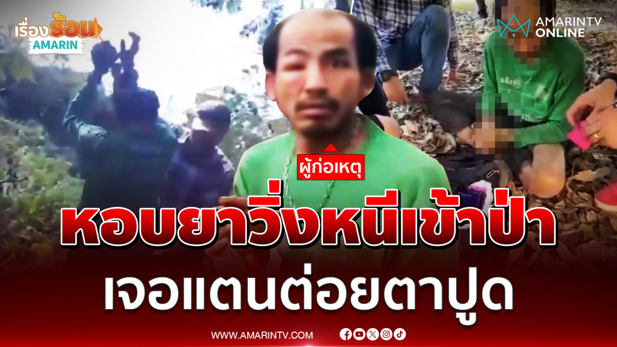 อนาถแท้! หนุ่มหอบยาบ้าวิ่งหนีตร.เข้าป่า สิ้นท่าแตนรุมต่อยตาปูด