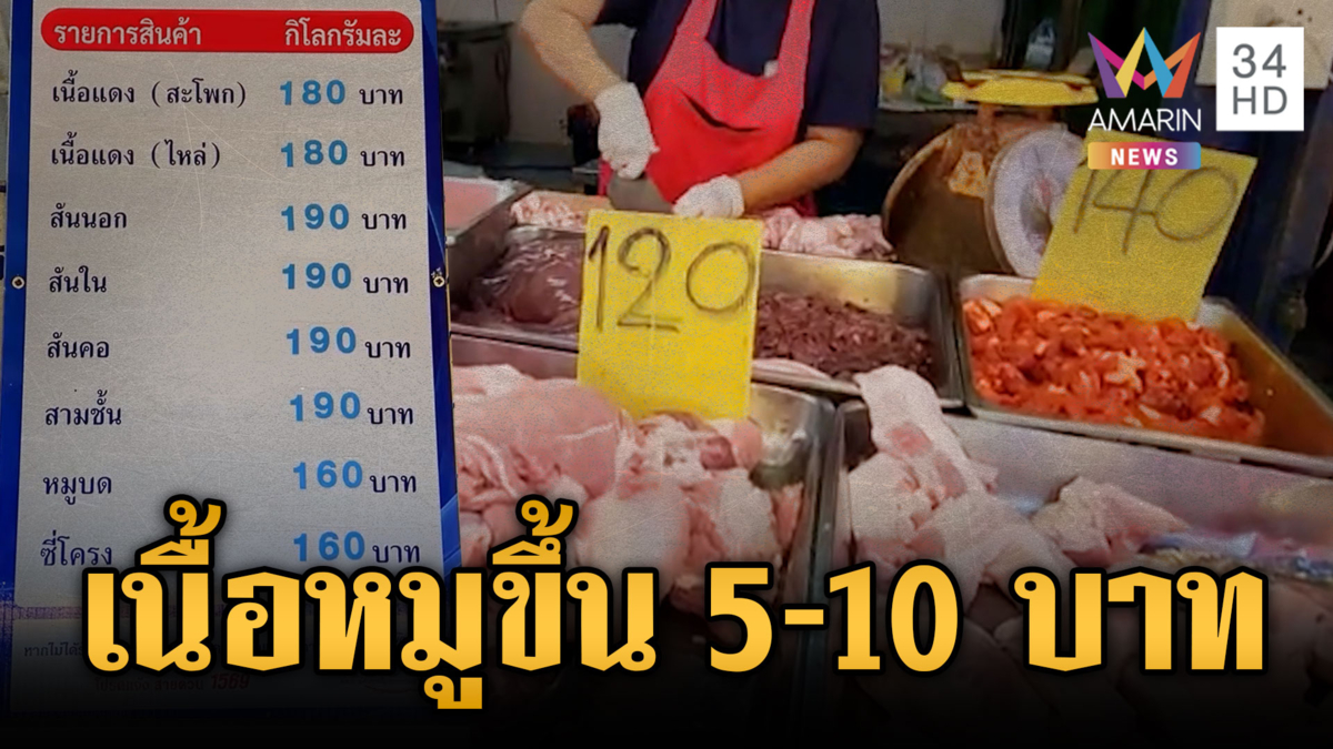 ชาวบ้านระส่ำ! น้ำมันแพงแถมเนื้อหมูจ่อปรับขึ้น กก.ละ 5-10 บาท