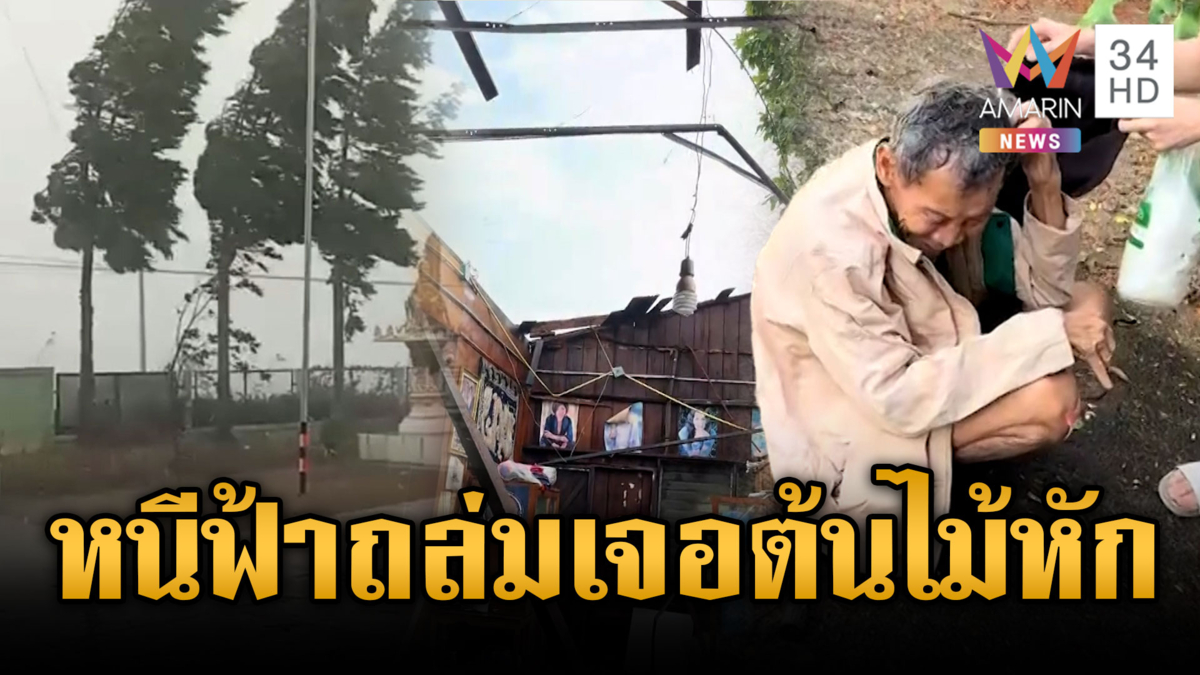 นาทีระทึกซิ่งหนีพายุพัดถล่ม เจอต้นไม้หักต่อหน้า