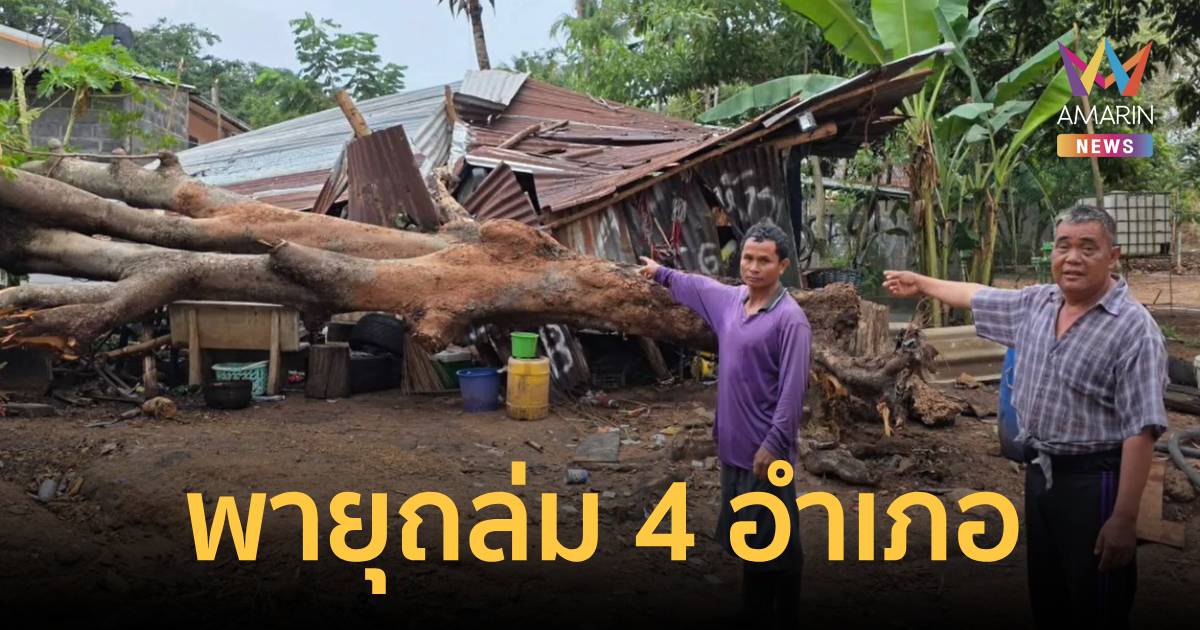 พายุฤดูร้อนถล่ม 4 อำเภอ จ.ชัยภูมิ บ้านเรือน - สวนทุเรียนโอโซน เสียหาย